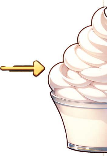whipped milk foam, creamy fluff, anime, 
Single Game Texture. In-Game asset. 2d. Blank background. High contrast. No shadows.