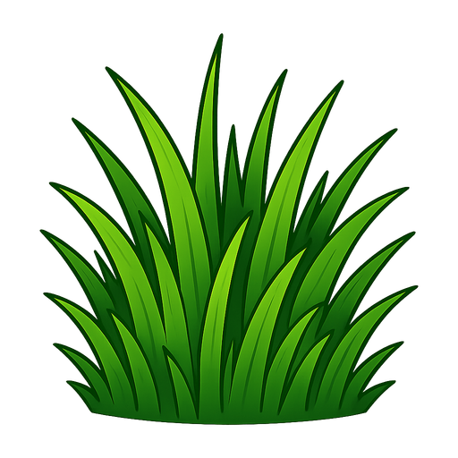 Grass.
Single Game Texture.  In-Game asset.  2d.  Blank background.  High contrast.  No shadows