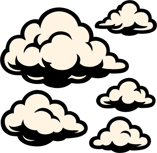 cloudy.
In-Game asset.  2d.  High contrast.  No shadows