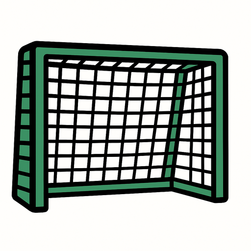 A football goal.
In-Game asset.  2d.  High contrast.  No shadows