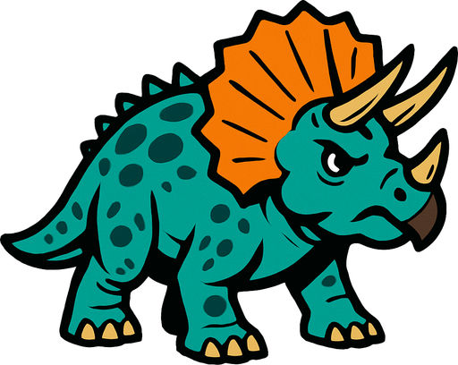 Triceratops.
In-Game asset.  2d.  High contrast.  No shadows