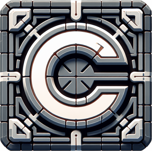 Letter C.
Single Game Texture.  In-Game asset.  2d.  Blank background.  High contrast.  No shadows