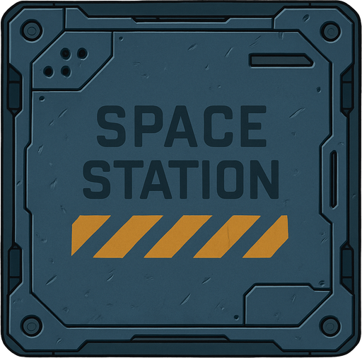 A metal plate working as the ground for a space station.
In-Game asset.  2d.  High contrast.  No shadows