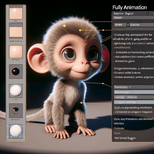 Monkey full body animation unreal engine seen from the side very cute
In-Game asset. 3d. Blank background. High contrast. No shadows
