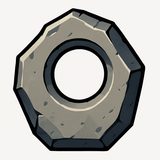 Pierre élémentaire vide.
In-Game asset.  2d.  High contrast.  No shadows