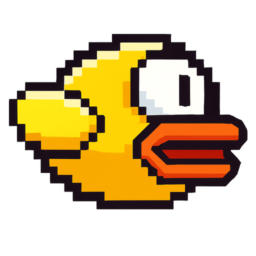 Flapy bird kuşu çiz detaylı ve aşırı benzesin.
In-Game asset.  High contrast.  No shadows