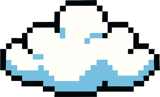 flappy bird cloud, pixel art.
In-Game asset.  2d.  High contrast.  No shadows