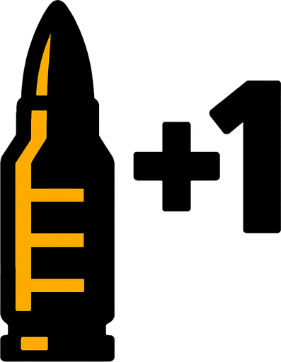 Ammo +1 upgrade.
In-Game asset.  2d.  High contrast.  No shadows