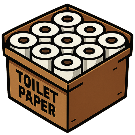 Box of toilet paper top down.
In-Game asset.  2d.  High contrast.  No shadows