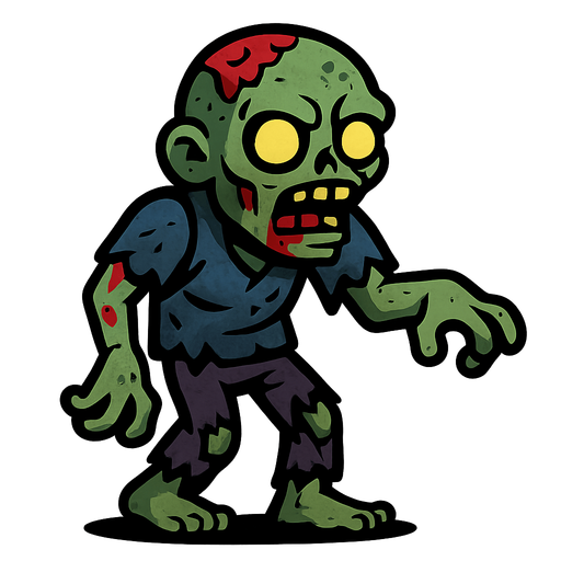 Zombie.
In-Game asset.  2d.  High contrast.  No shadows