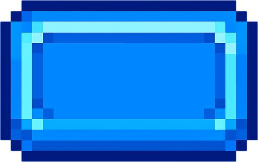 boton azul de pixeles.
In-Game asset.  2d.  High contrast.  No shadows