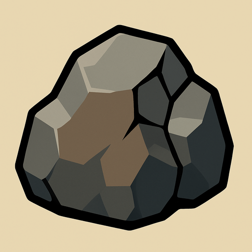 2d rock.
In-Game asset.  2d.  High contrast.  No shadows