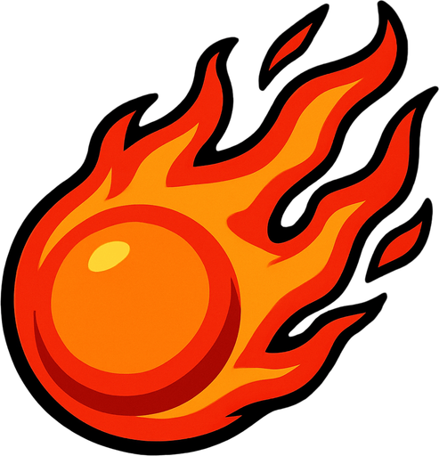 ateş topu.
In-Game asset.  2d.  High contrast.  No shadows