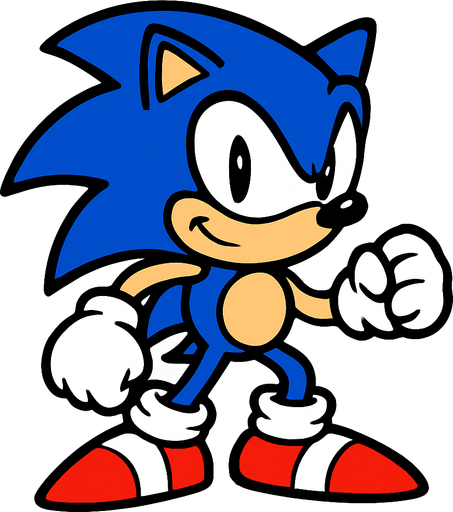 sonic.
In-Game asset.  2d.  High contrast.  No shadows