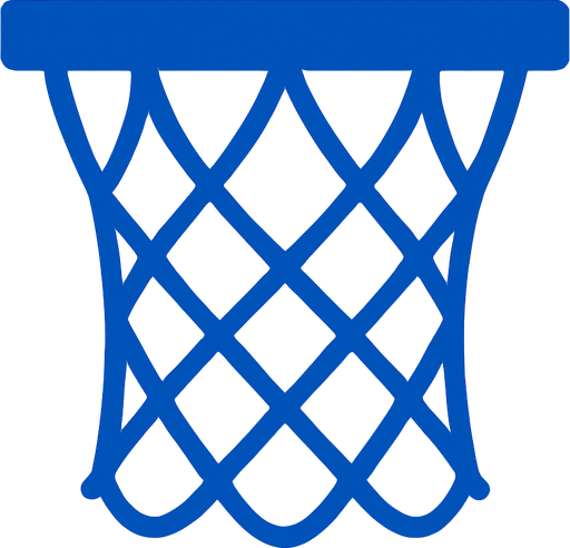 Make me a 2d basketball hoop net in blue color. In-Game asset. 2d. High contrast. No shadows.
In-Game asset.  2d.  High contrast.  No shadows
