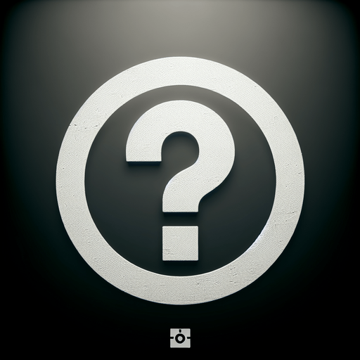 A white question mark in a circle, like for a help button in a game..
Single Game Texture. In-Game asset. 2d. Blank background. High contrast. No shadows.
