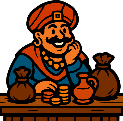 Merchant.
In-Game asset.  2d.  High contrast.  No shadows
