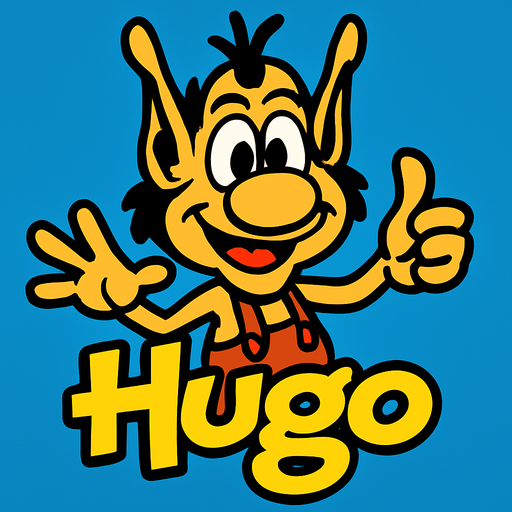 Hugo.
In-Game asset.  2d.  High contrast.  No shadows