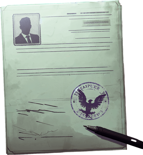 document with out stamp simple.
Single Game Texture. In-Game asset. 2d. Blank background. High contrast. No shadows.
