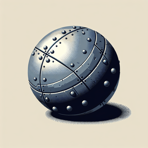 pixel art metal orb with rivets.
Single Game Texture. In-Game asset. 2d. Blank background. High contrast. No shadows.