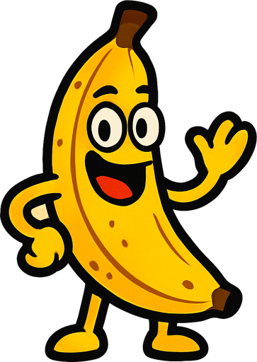 platano animado.
In-Game asset.  2d.  High contrast.  No shadows