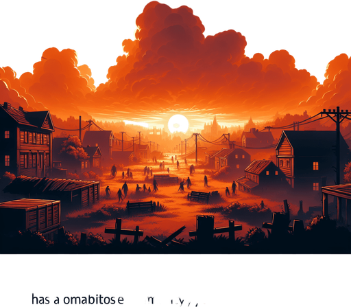 Orange coved sky for the zombie infested town.
Single Game Texture. In-Game asset. 2d. Blank background. High contrast. No shadows.