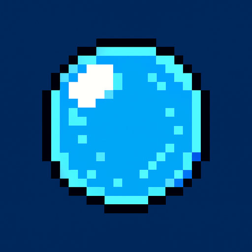 bubble.
In-Game asset.  2d.  High contrast.  No shadows. 8-bit