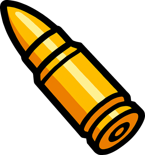 Bullet.
In-Game asset.  2d.  High contrast.  No shadows