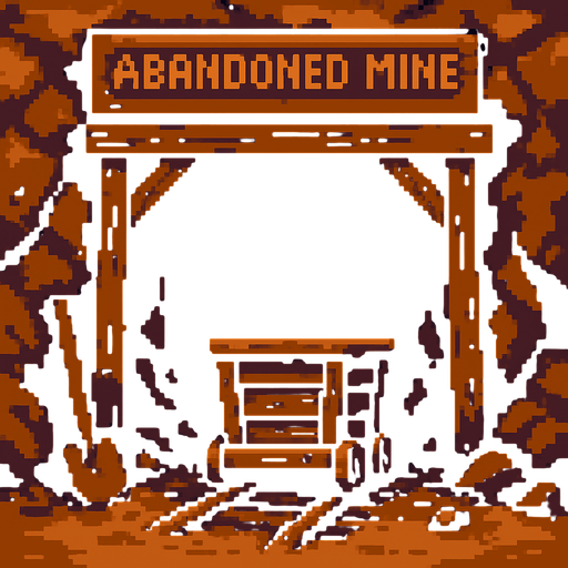 mina abandonada.
In-Game asset.  2d.  High contrast.  No shadows. pixelart