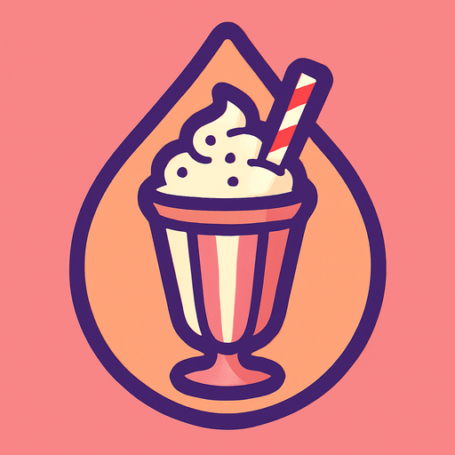 milkeshake droplet.
In-Game asset.  2d.  High contrast.  No shadows