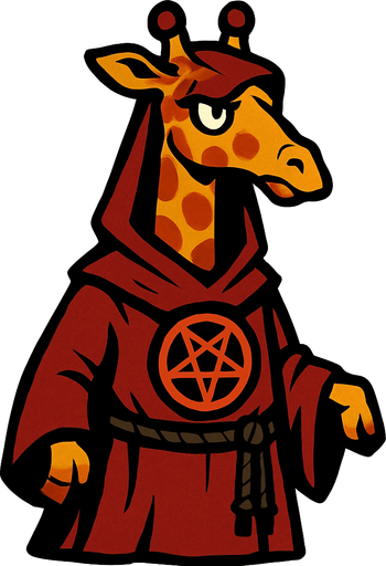cultist girrafe.
In-Game asset.  2d.  High contrast.  No shadows