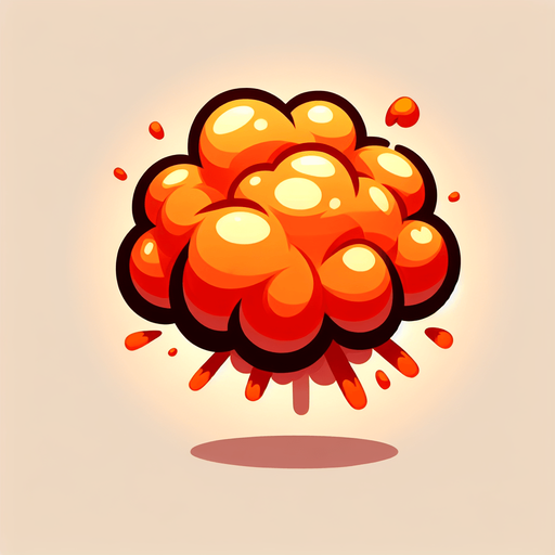 explosion toony.
Single Game Texture. In-Game asset. 2d. Blank background. High contrast. No shadows.