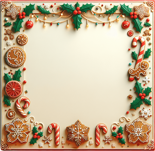 frame of an empty christmas themed popup with a decorated border User interface