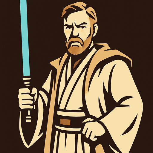 obi wan.
In-Game asset.  2d.  High contrast.  No shadows