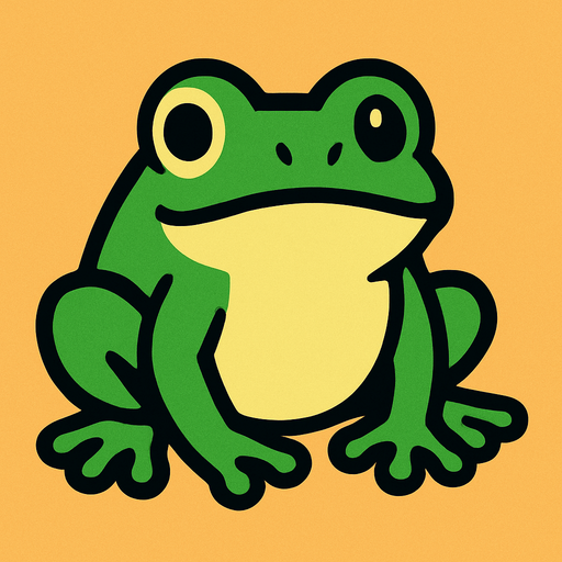 Frog.
In-Game asset.  2d.  High contrast.  No shadows