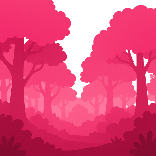 Fond d'écran forêt ROSE.
In-Game asset.  2d.  High contrast.  No shadows