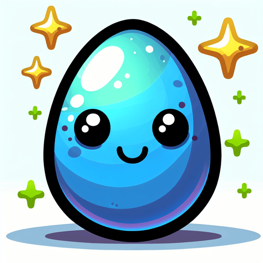 cartoon bonus egg.
Single Game Texture. In-Game asset. 2d. Blank background. High contrast. No shadows.