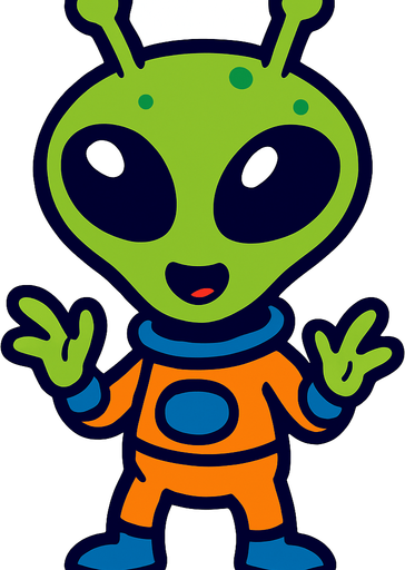 uzaylı.
In-Game asset.  2d.  High contrast.  No shadows