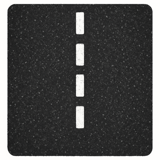 Ground asphalt white striped road.
In-Game asset.  2d.  High contrast.  No shadows