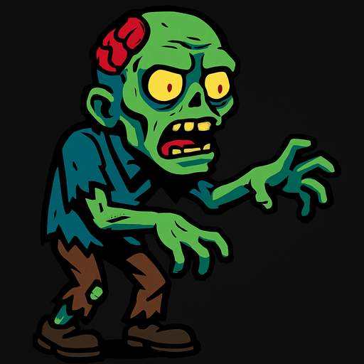 Zombie.
In-Game asset.  2d.  High contrast.  No shadows