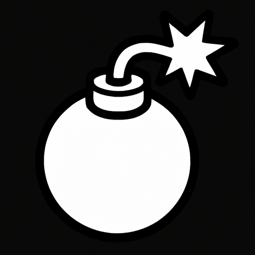 Bomba blanca.
In-Game asset.  2d.  High contrast.  No shadows
