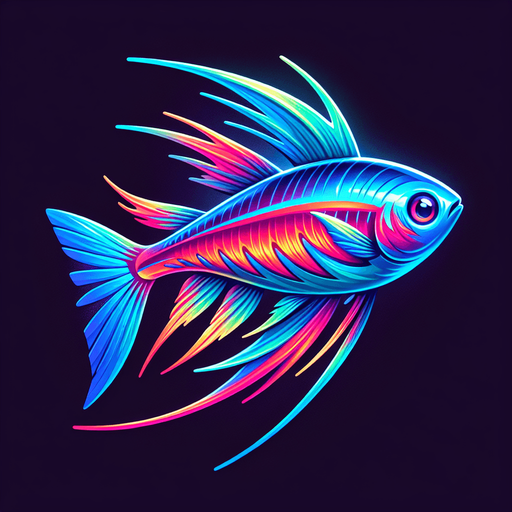 a realistic neonTetra.
Single Game Texture. In-Game asset. 2d. Blank background. High contrast. No shadows.