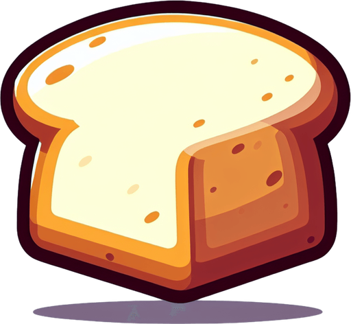 bread,cartoon,2d,blank background.
Single Game Texture.  In-Game asset.  2d.  Blank background.  High contrast.  No shadows