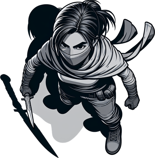 Top-down image of a person.
Single Game Texture.  In-Game asset.  2d.  Blank background.  High contrast.  No shadows