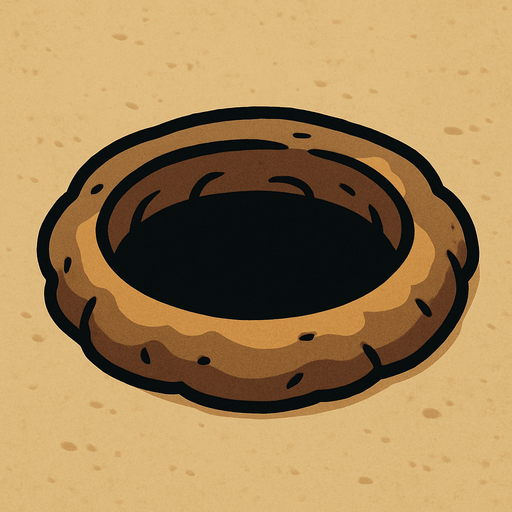 A hole.
In-Game asset.  2d.  High contrast.  No shadows