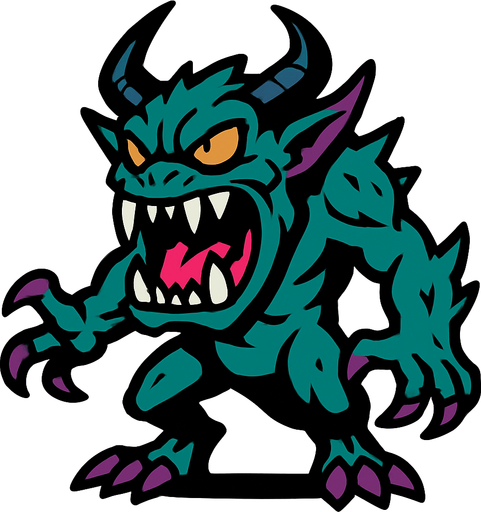 Monster.
In-Game asset.  2d.  High contrast.  No shadows