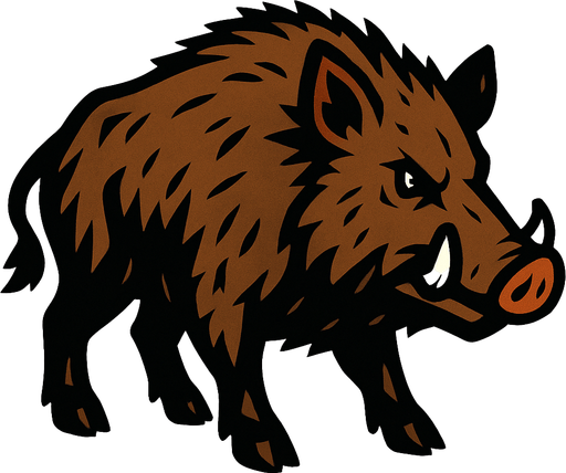 Wild Boar.
In-Game asset.  2d.  High contrast.  No shadows