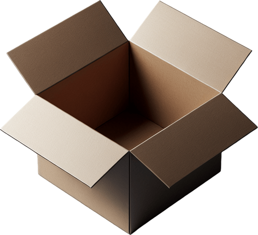 Paper box with black interior bottom view.
Single Game Texture. In-Game asset. 2d. Blank background. High contrast. No shadows.