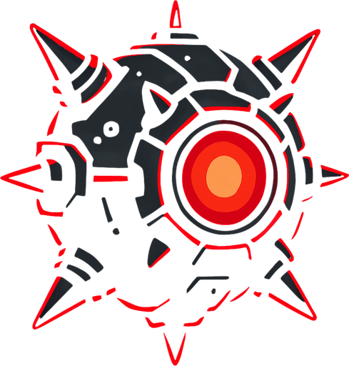 sci fi floating war mine with red light
In-Game asset.  2d.  High contrast.  No shadows