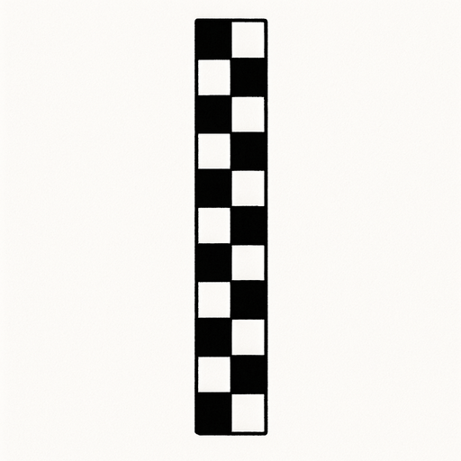 a line consisting of small squares in black and white is vertical from what happened at the races.
In-Game asset.  2d.  High contrast.  No shadows